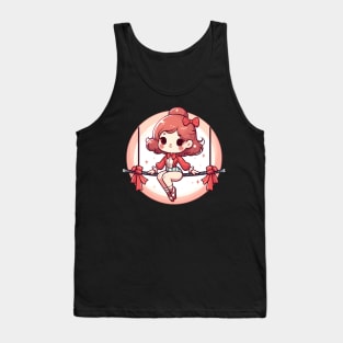 Circus girl give show on flying trapeze Tank Top